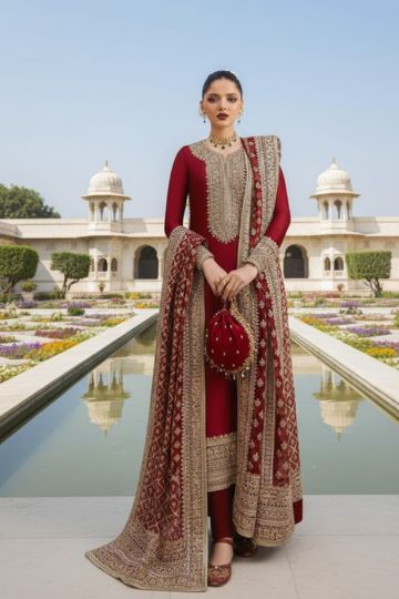 Heavy Embroidered Bridal Palazzo Set