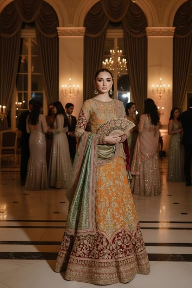 Heavy Embroidered Bridal Gharara Set