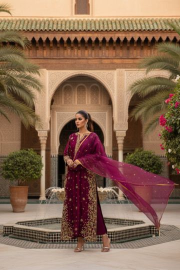 Embroidered Straight Kurta Set with Dupatta