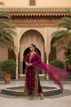 Embroidered Straight Kurta Set with Dupatta
