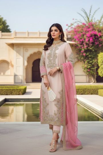 Luxury Embroidered Formal Kurta Set