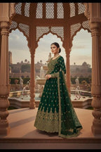 Majestic Emerald Green Bridal Lehenga