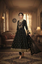 Regal Black Embroidered Formal Suit