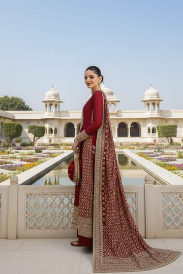 Heavy Embroidered Bridal Palazzo Set