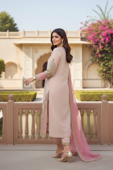 Luxury Embroidered Formal Kurta Set