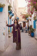 Premium Embroidered Purple