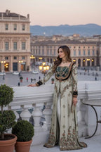 Embroidered Elegance Long Dress Classic Eastern Glam