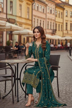 Premium Embroidered Teal Green