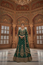 Premium Embroidered Green Lehenga Set