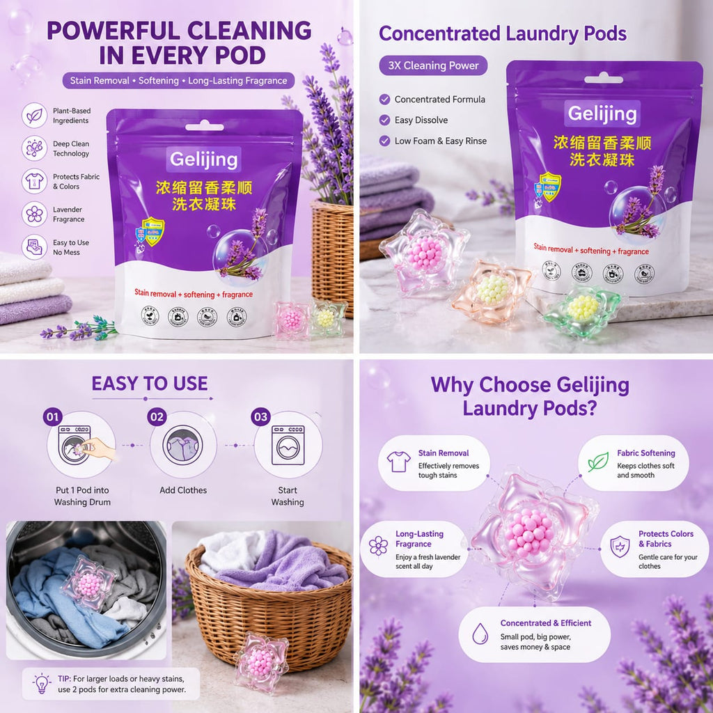 Laundry Cleaning Pods – Long-Lasting Fragrance | Deep Cleaning & Fresh Scent Laundry Detergent Pods | Easy-Dissolve Washing Machine Pods for Everyday Clothes