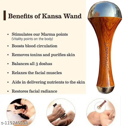 Natural Healing Kansa Wand Body Massager – Traditional Copper Massage Tool for Relaxation, Skin Care & Daily Wellness
