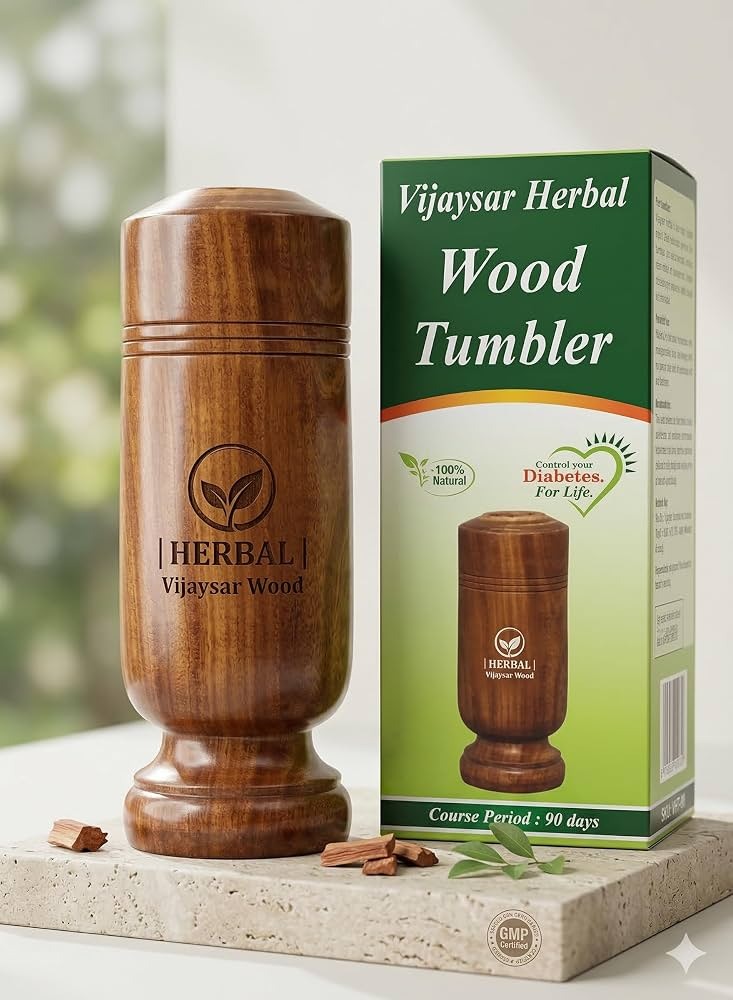 Herbal Wooden Tumbler – Natural Wooden Drinking Cup | Reusable Eco-Friendly Herbal Tea & Water Cup | Traditional Wooden Mug for Home & Travel