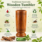 Herbal Wooden Tumbler – Natural Wooden Drinking Cup | Reusable Eco-Friendly Herbal Tea & Water Cup | Traditional Wooden Mug for Home & Travel