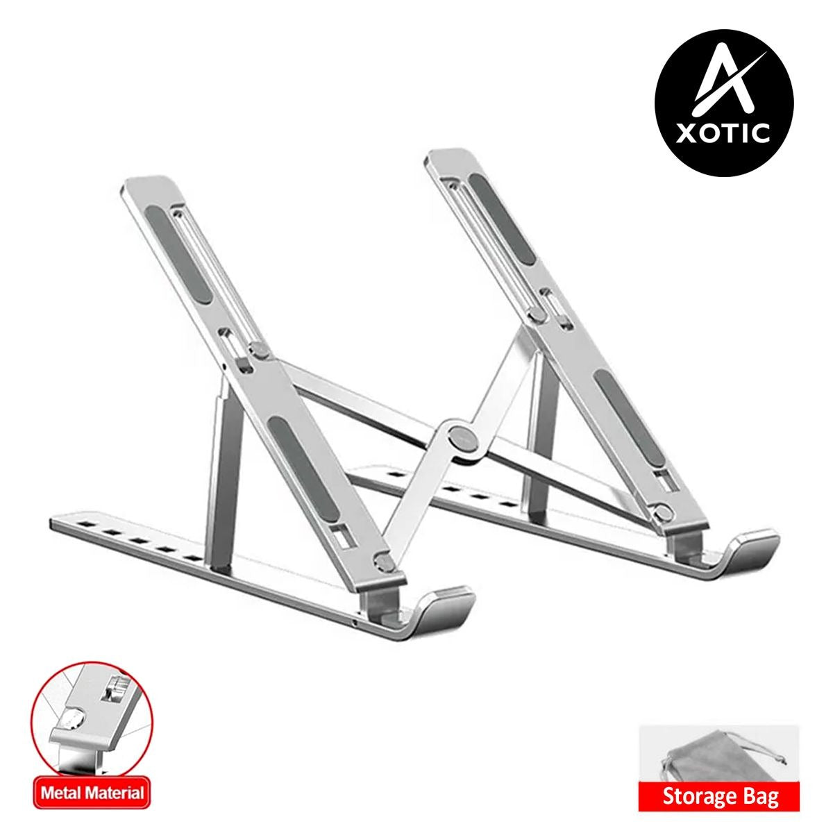 Metal Laptop Stand – Portable Foldable Adjustable Aluminum Laptop Holder for Desk & Office