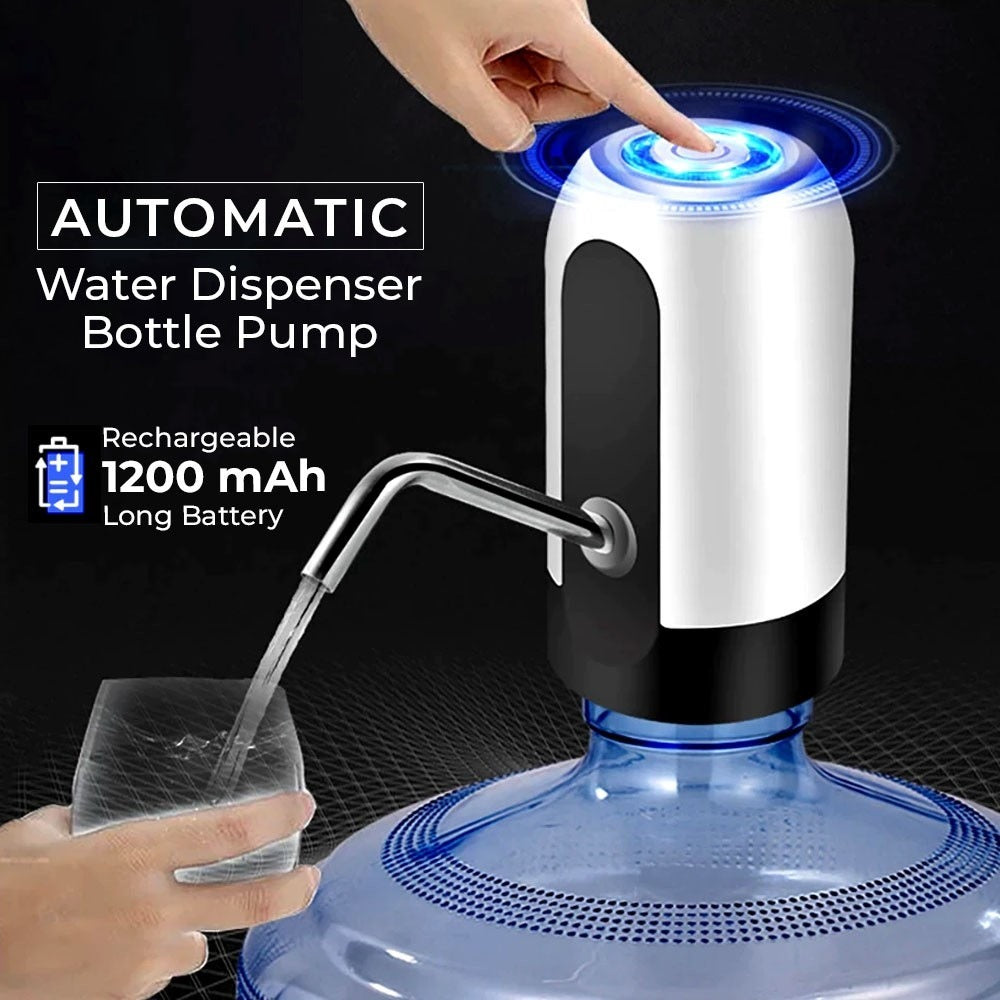 Electric Water Bottle Pump for 19L Bottles – USB Rechargeable Automatic Water Dispenser with One-Touch Operation