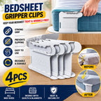 Premium Bedsheet Gripper Clips – Non-Slip Bed Sheet Holders for Tight & Wrinkle-Free Bedding | Easy Mattress Fasteners (Set of 4)