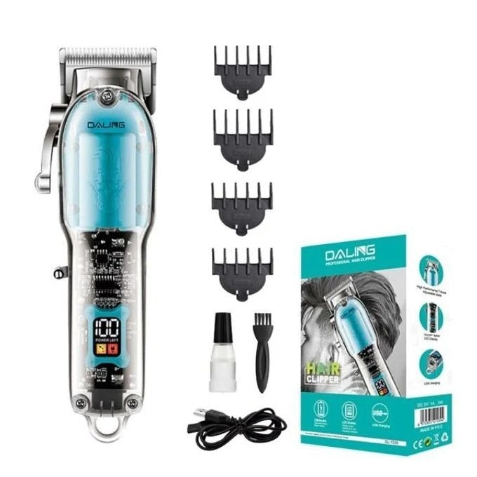 Daling Transparent Body Hair Trimmer – Rechargeable Professional Cordless Beard & Hair Clipper with LED Display