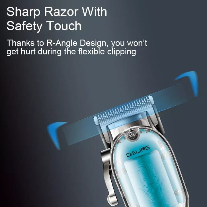 Daling Professional Hair Clipper Transparent Body & LED Display