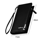 Baellerry Long Leather Wallet for Men Multi-Slot Zipper Clutch