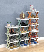 X-Frame Shoe Rack – Multi-Tier Vertical Shoe Stand for Home