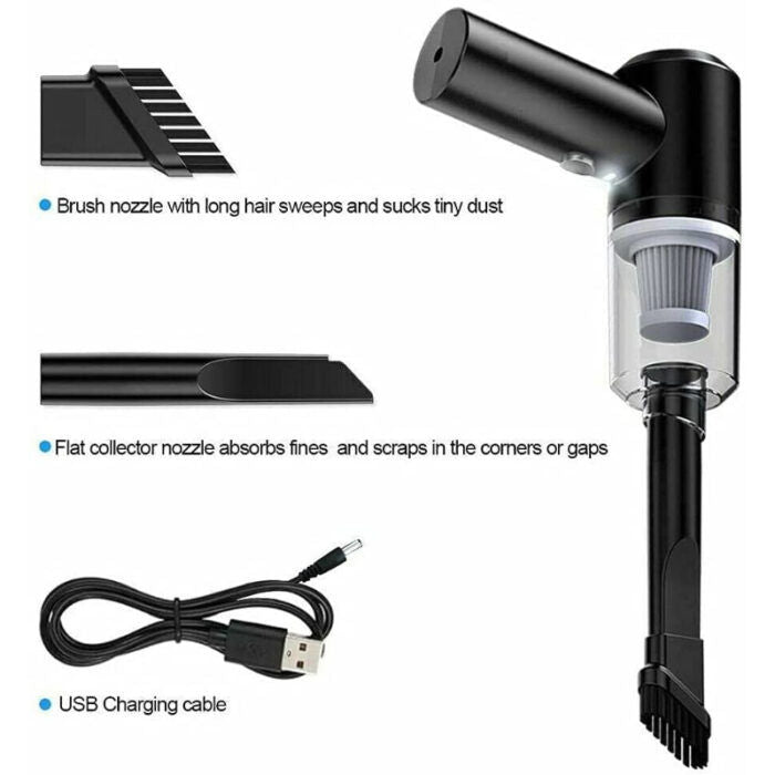 3-in-1 Portable Wireless Vacuum Cleaner Handheld Cordless for Car & Home