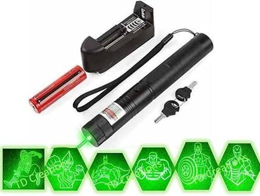Green Laser Pointer – Rechargeable Laser Light Pen with Bright Green Beam, Adjustable Focus & Safety Lock for Presentation, Teaching & Outdoor Use