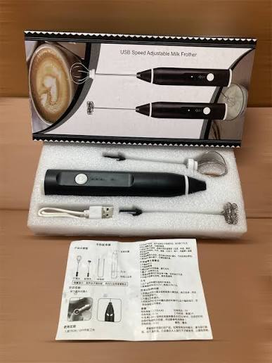 2-in-1 Rechargeable Coffee Beater & Milk Frother – 3-Speed Electric Handheld Whisk for Coffee, Latte, Cappuccino & Eggs