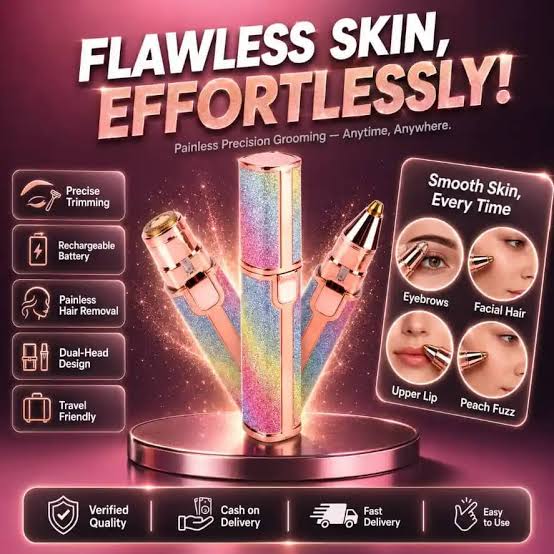 Blawless 2-in-1 Ladies Hair Remover & Eyebrow Trimmer – Rechargeable Facial Hair Removal Machine with Precision Trimmer