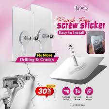 Self Adhesive Screw Hook Stickers – Strong Wall Hanging Hooks for Kitchen, Bathroom, Clothes, Keys & Home Organization | Pack of 10/20/30