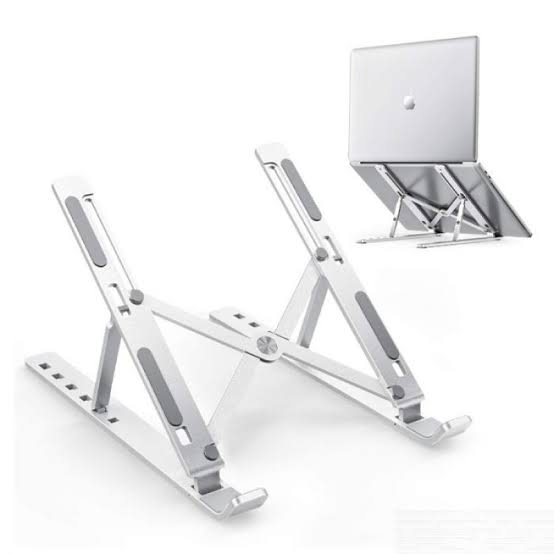 Metal Laptop Stand – Portable Foldable Adjustable Aluminum Laptop Holder for Desk & Office