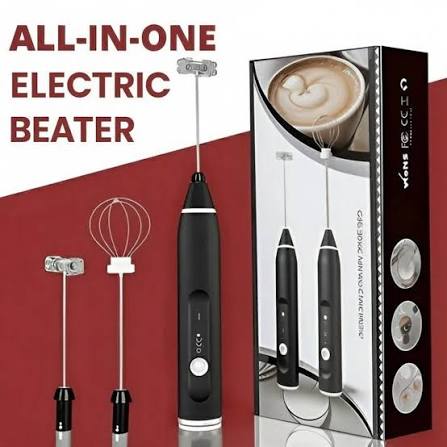 2-in-1 Rechargeable Coffee Beater & Milk Frother – 3-Speed Electric Handheld Whisk for Coffee, Latte, Cappuccino & Eggs