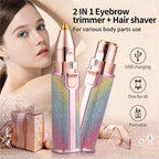 Blawless 2-in-1 Ladies Hair Remover & Eyebrow Trimmer – Rechargeable Facial Hair Removal Machine with Precision Trimmer