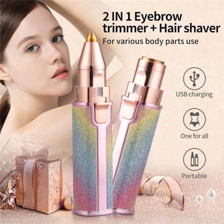 Blawless 2-in-1 Ladies Hair Remover & Eyebrow Trimmer – Rechargeable Facial Hair Removal Machine with Precision Trimmer