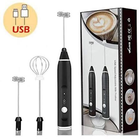 2-in-1 Rechargeable Coffee Beater & Milk Frother – 3-Speed Electric Handheld Whisk for Coffee, Latte, Cappuccino & Eggs