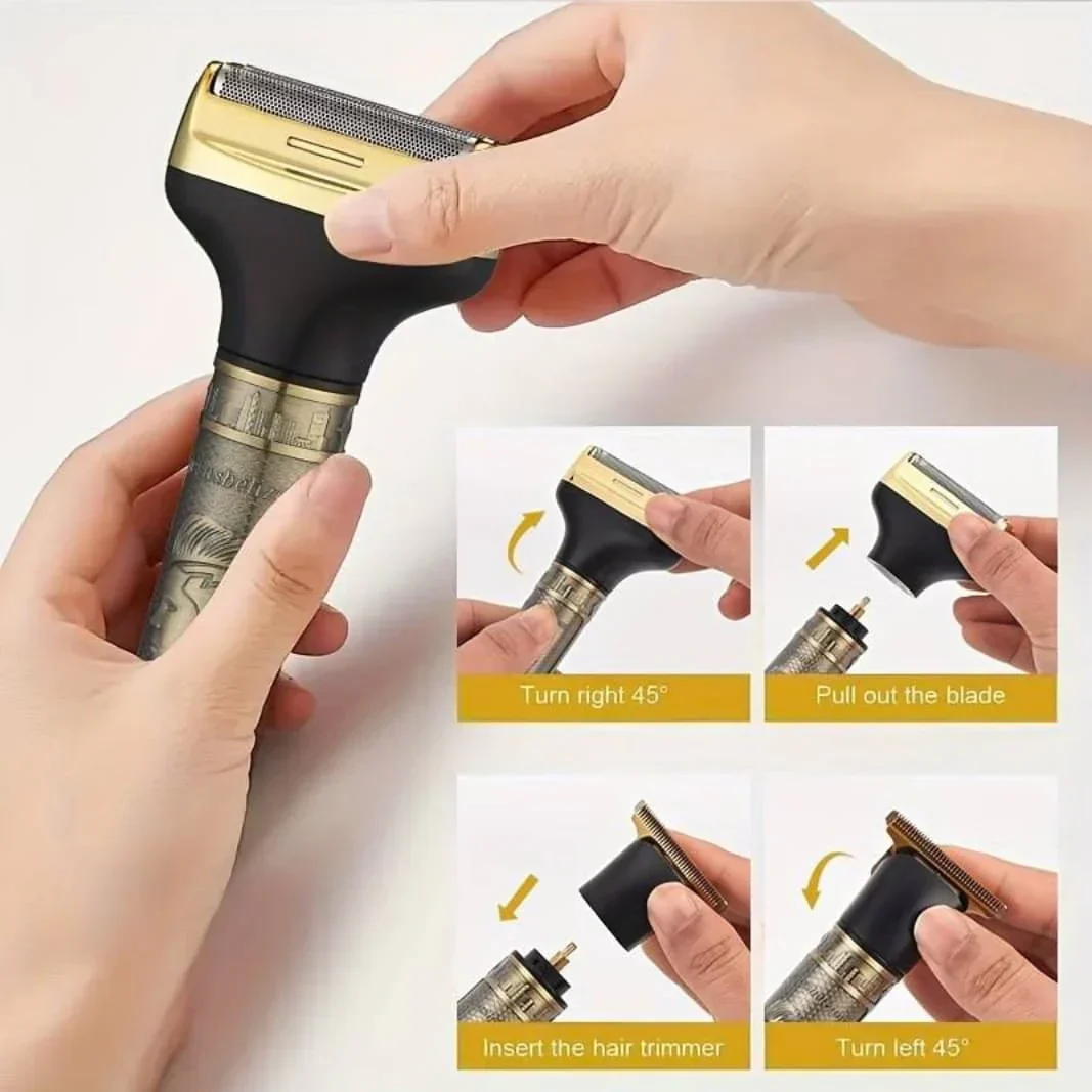 3-in-1 Professional Grooming Kit for Men Electric Shaver, Hair Trimmer