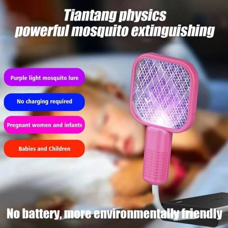 USB Electric Mosquito Killer Racket Safety Protected Bug