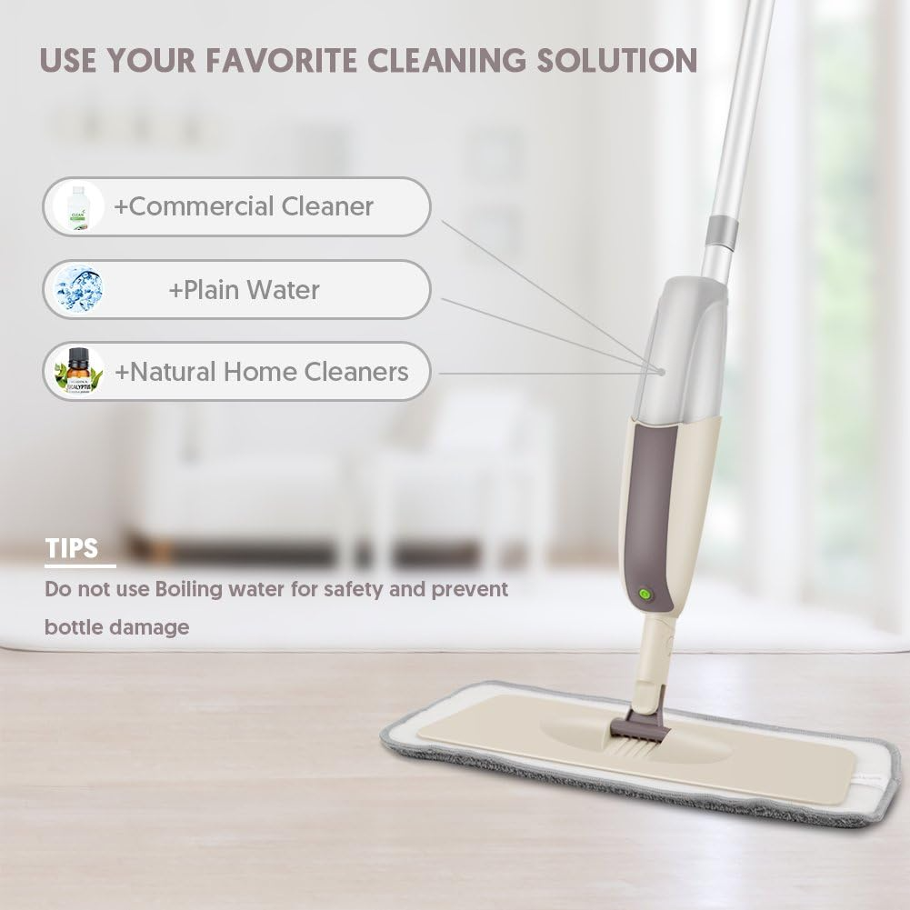 Spray Mop with Refillable Bottle Microfiber Flat Mop for Home Cleaning
