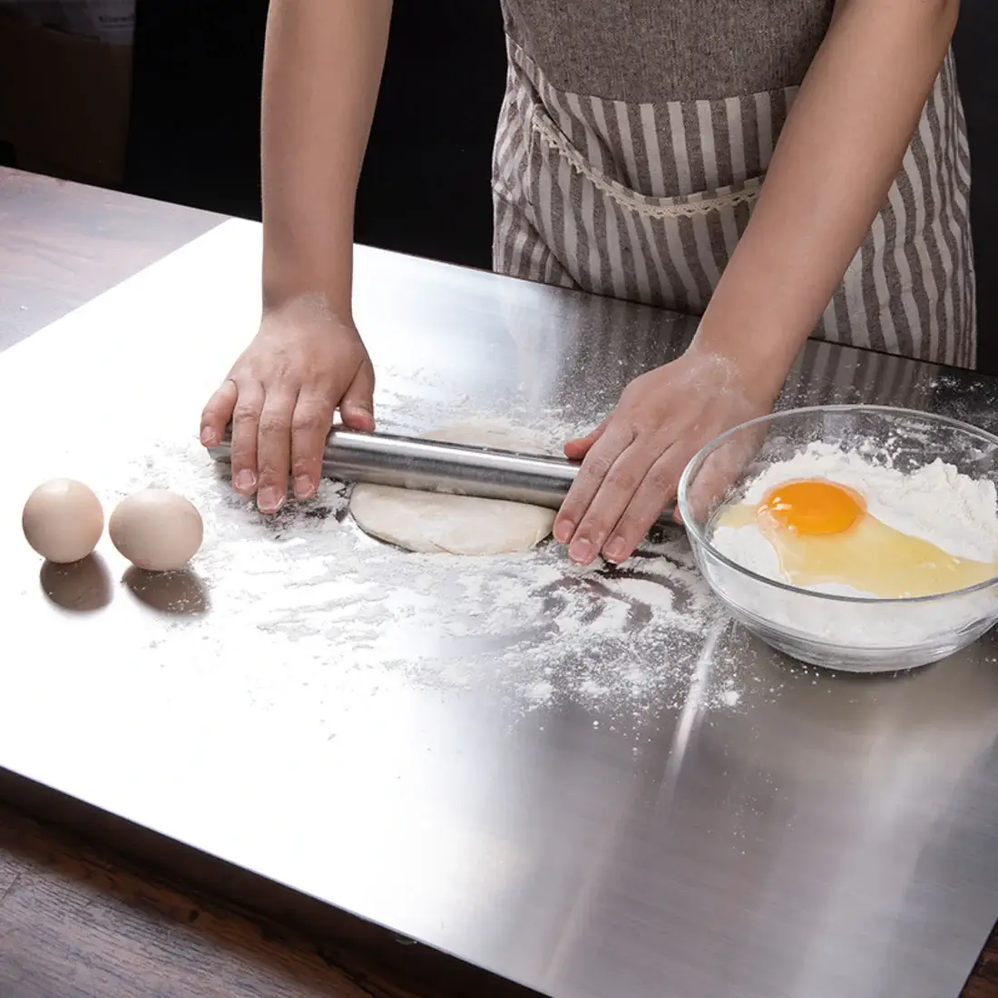 Premium Stainless Steel Cutting Board Heavy-Duty, Hygienic Kitchen Prep Board