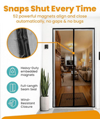 Magnetic Mesh Screen Door 52 Magnet Auto-Close Bug