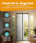 Magnetic Mesh Screen Door 52 Magnet Auto-Close Bug