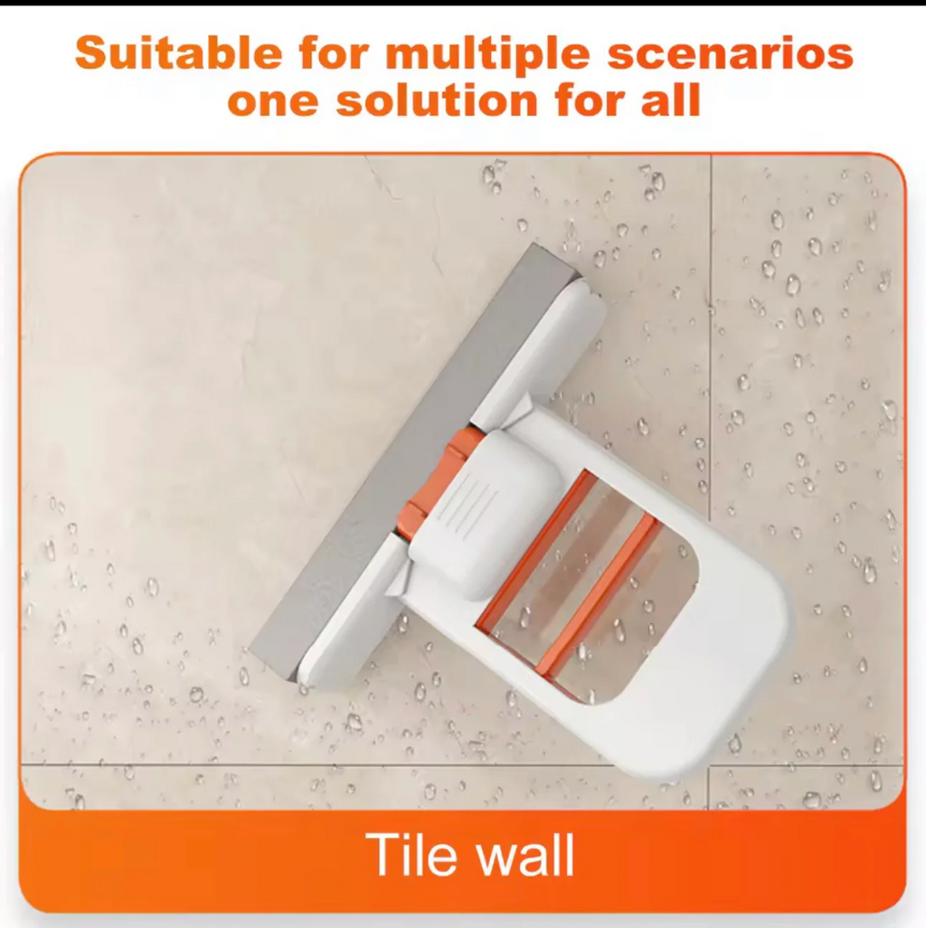 Mini Mop Foldable Self-Wringing Kitchen & Bathroom Cleaner with Wall Mount
