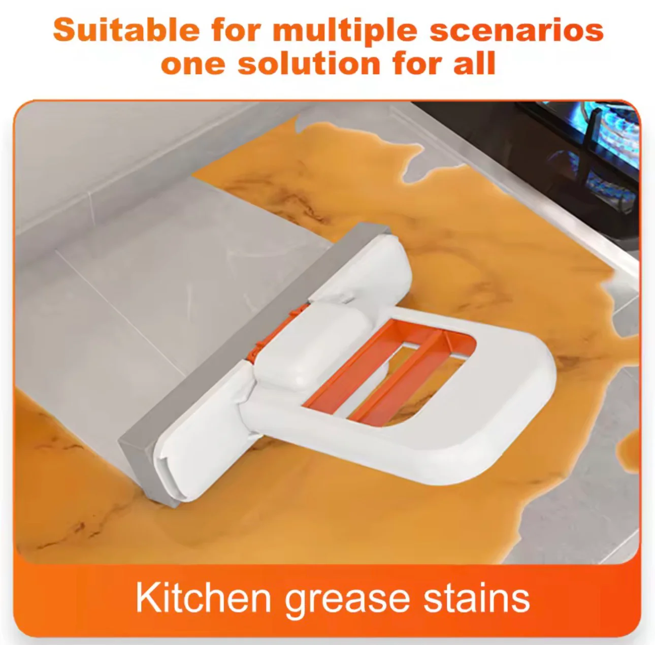 Mini Mop Foldable Self-Wringing Kitchen & Bathroom Cleaner with Wall Mount