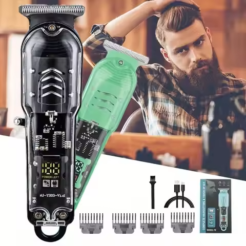 Daling Professional Hair Clipper Transparent Body & LED Display