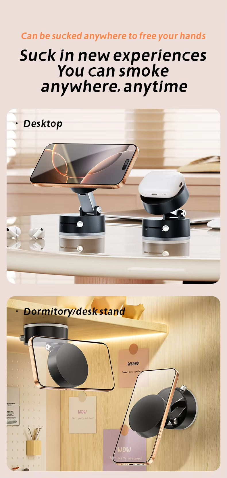 Magnetic Car Phone Holder with Suction Base