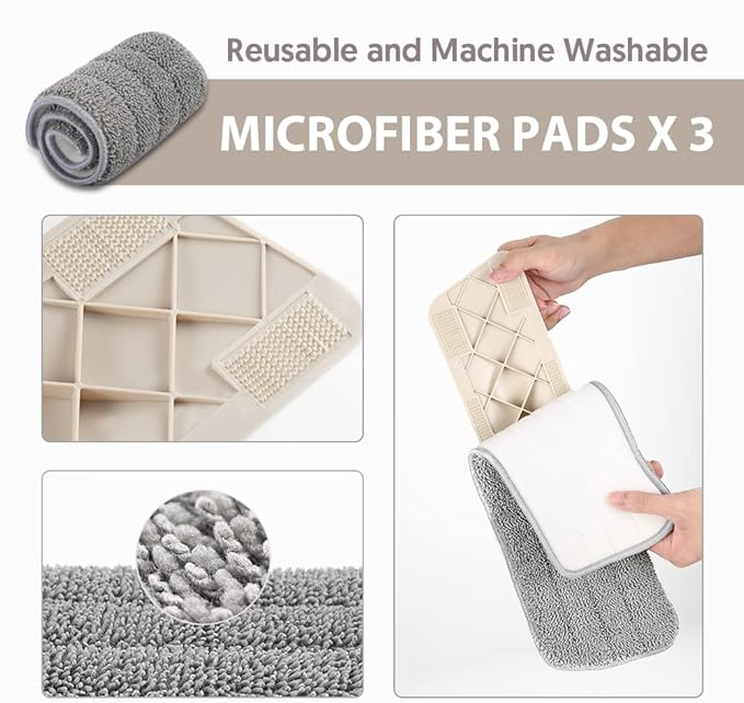 Spray Mop with Refillable Bottle Microfiber Flat Mop for Home Cleaning