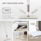 Spray Mop with Refillable Bottle Microfiber Flat Mop for Home Cleaning
