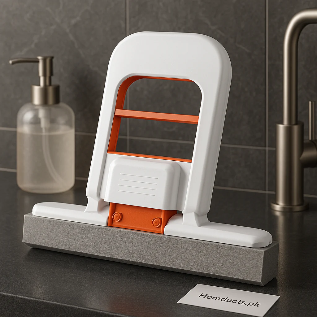Mini Mop Foldable Self-Wringing Kitchen & Bathroom Cleaner with Wall Mount